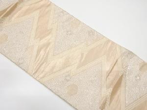 アンティーク　松皮菱に亀甲重ね模様織り出し袋帯（材料）